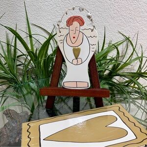😇Vintage Sandra Magsmen Silvestri Ceramic Angel Wall Hanger ‘You Are An Angel’